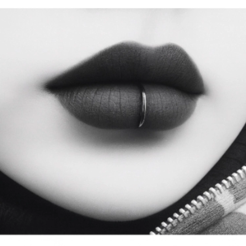 ANILLO ARO PIERCING DE LABIOS FALSO SIN PERFORACION - 3