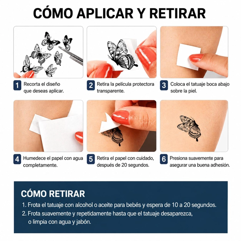 PEGATINA TATUAJE TEMPORAL FALSO CREATIVOS DE RAMAS, PLANETAS - 6