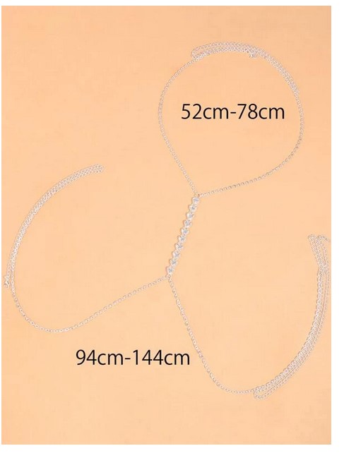 CADENA 2024 ACERO PARA EL CUERPO CON DISEÑO DE DIAMANTE DE IMITACIÓN PECHO ENTRE SENOS - 2