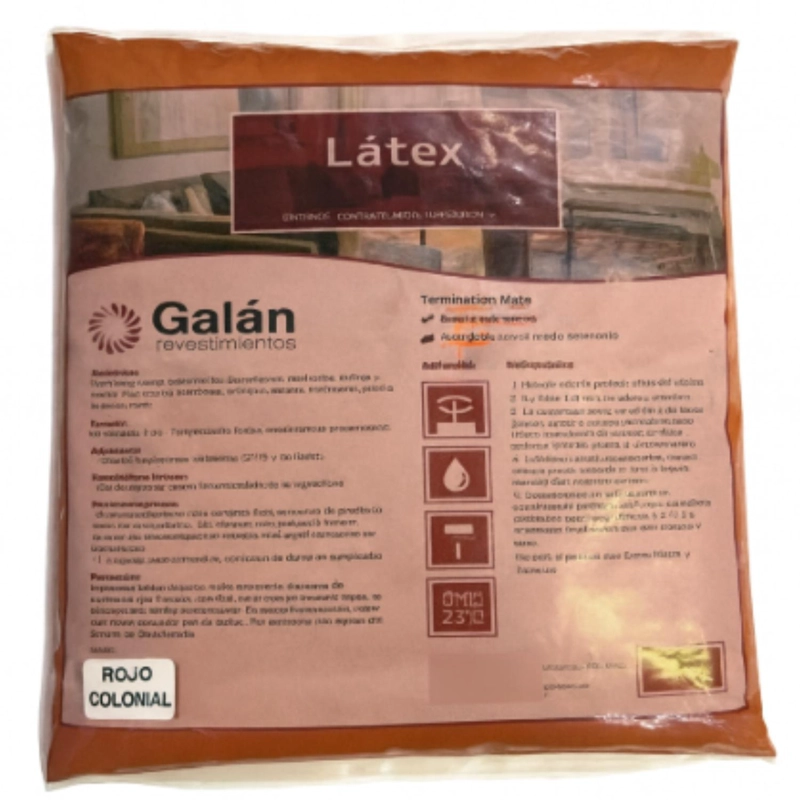 PINTURA EN BOLSA LATEX 2.8 KILOS ROJO COLONIAL GALAN - 2