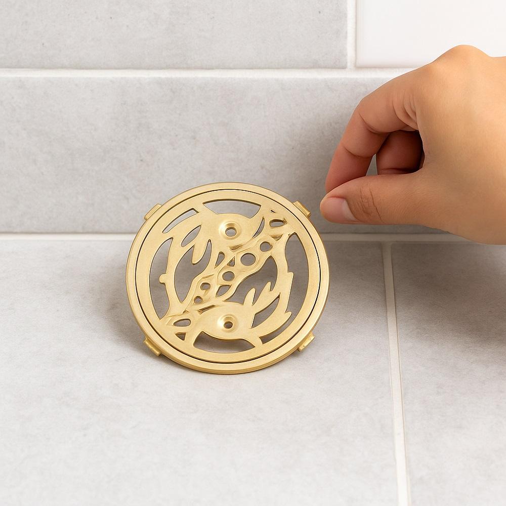 REJILLA POLI 109223 PILETA REDONDA 110 MM BRONCE ACERO INOXIDABLE - 2