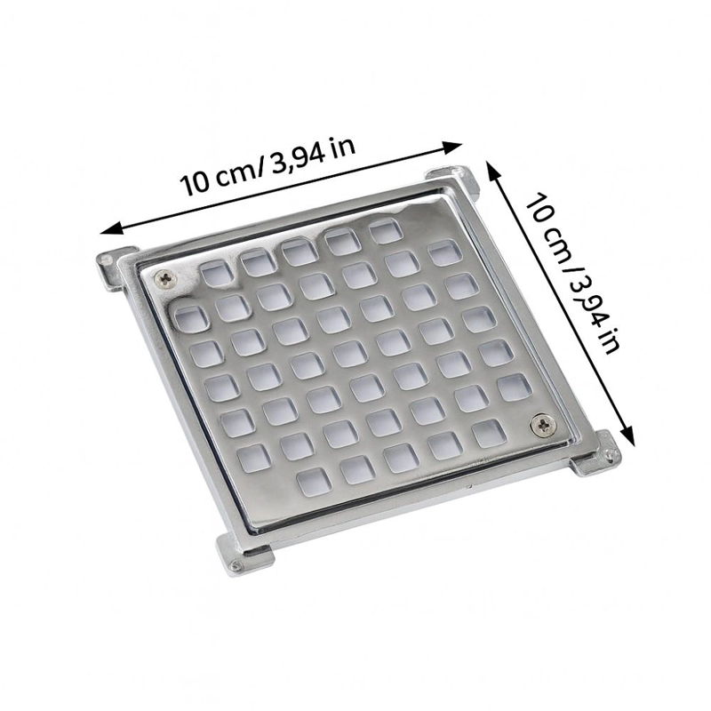 REJILLA POLI 126950 PILETA CUADRADA 100 MM CROMADO ACERO INOXIDABLE - 4