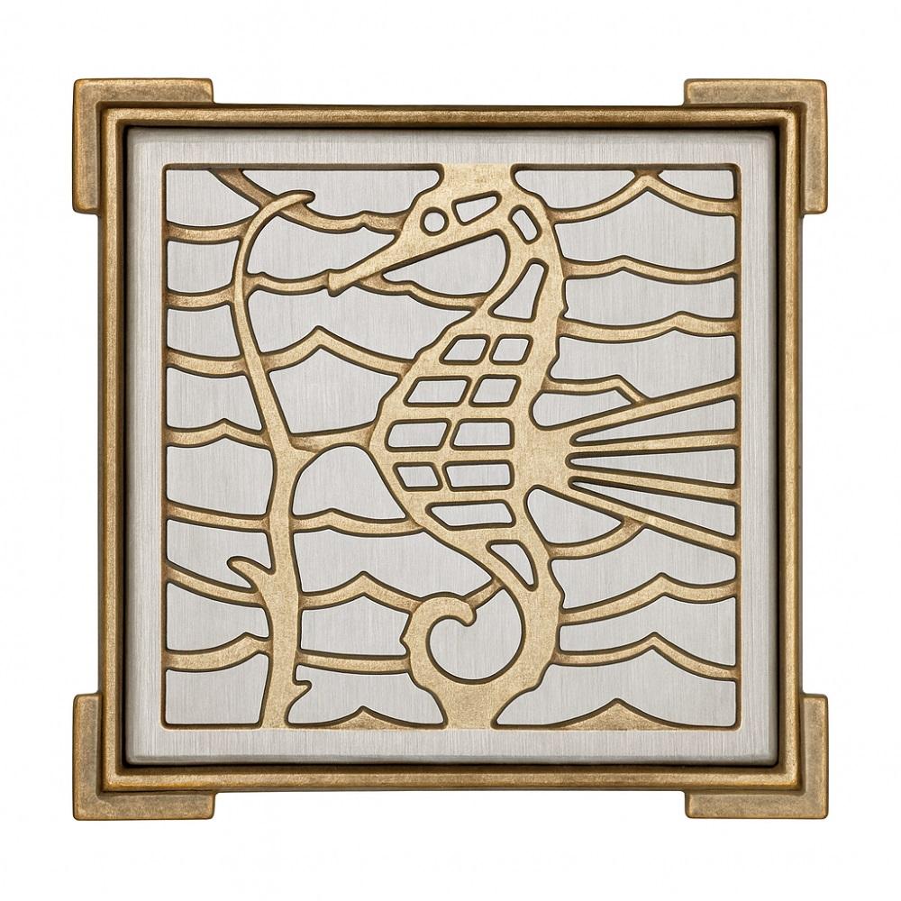 REJILLA PILETA CUADRADA 100MM BRONCE ACERO INOXIDABLE POLI - 1