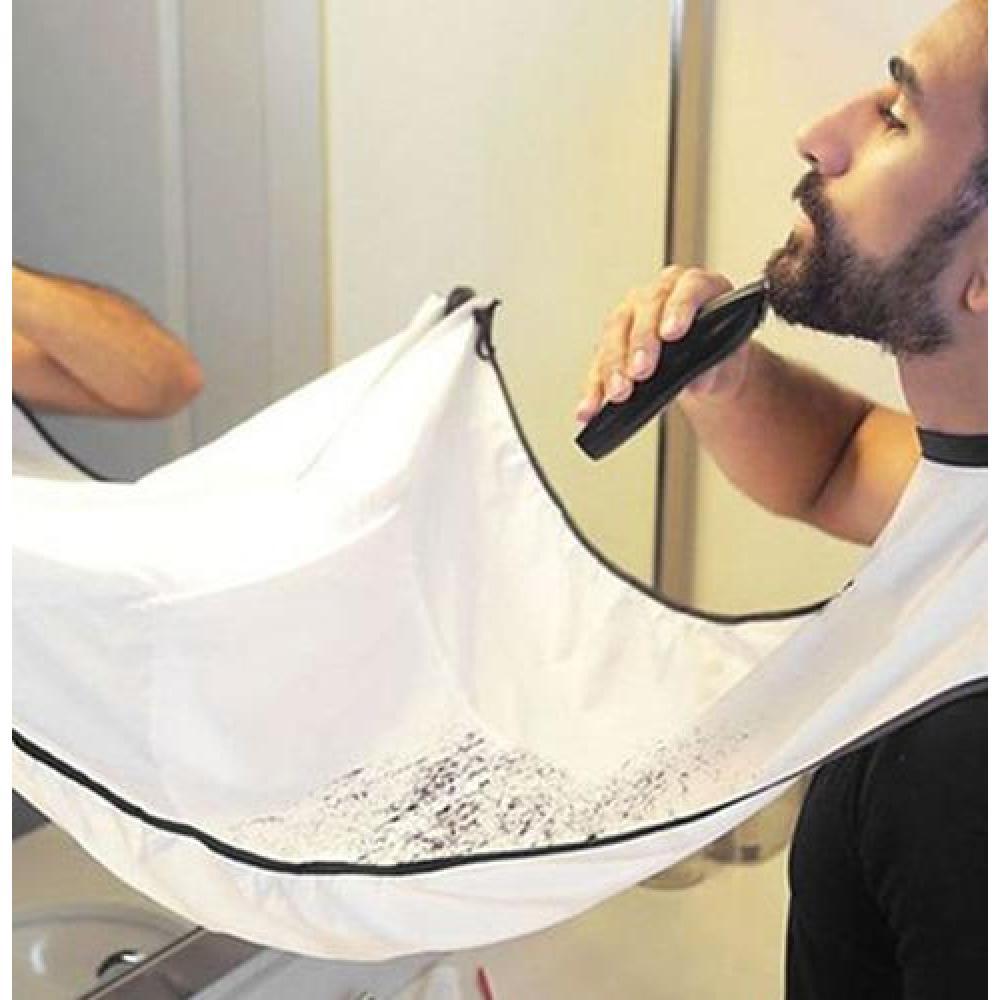 CAPA DELANTAL PARA CORTE DE BARBA AFEITADO AFEITAR EN COLOR BLANCO - 3