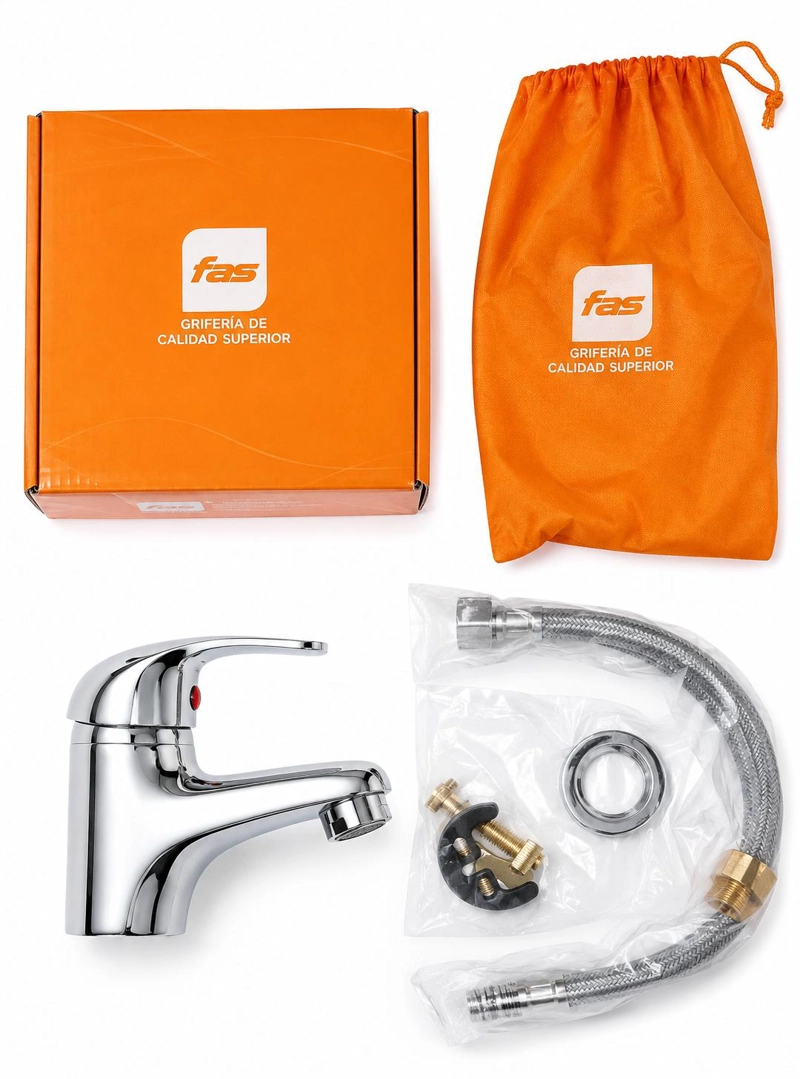 LLAVE FAS CTFAS08 MONOMANDO LAVAMANOS CALIDAD SUPERIOR ACERO - 4