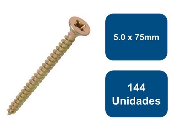 TORNILLO MADERA AGLOMERADA #10[5.0]X75 ZINCADO MAMUT 20UN - 6