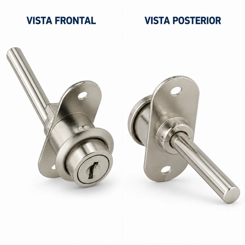 CERRADURA MUEBLE KARDEX FRONTAL NIQUEL D88-B120 POLI CHILE - 3