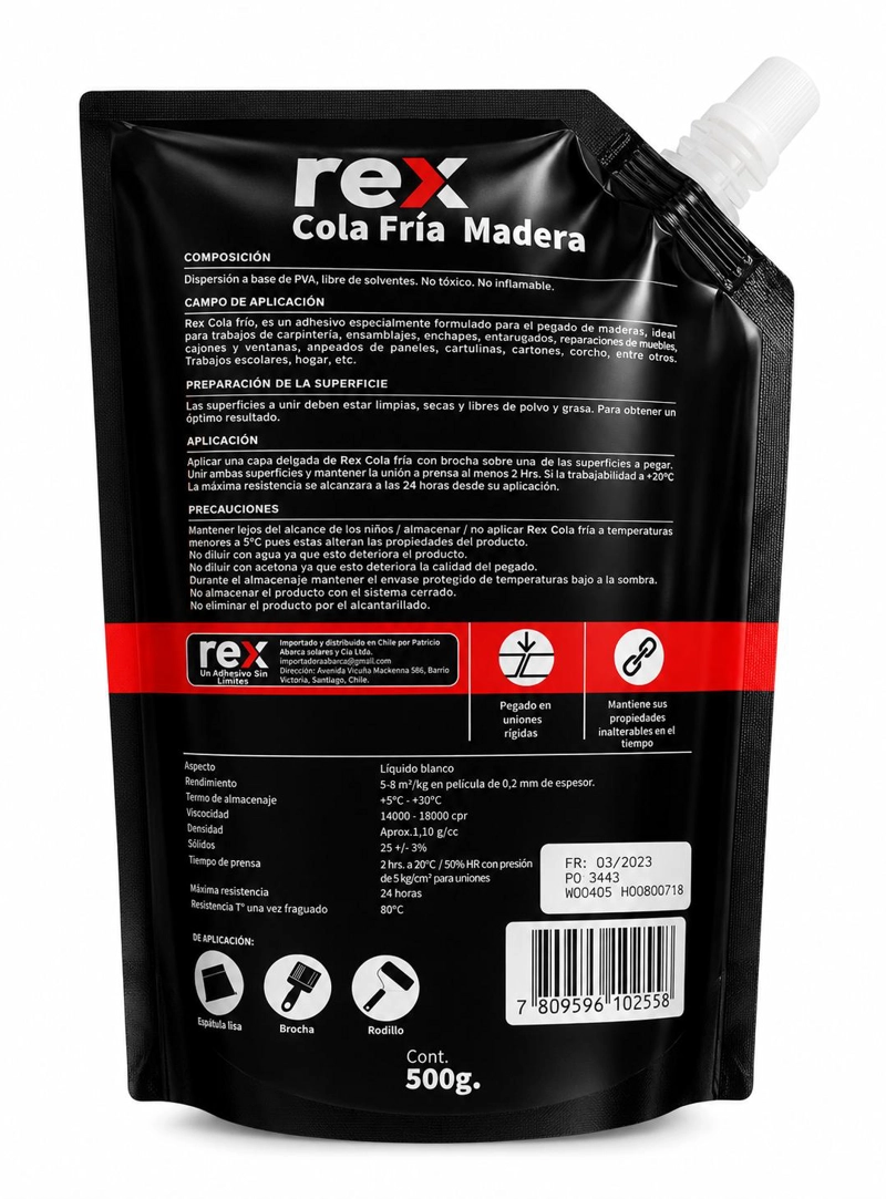 COLA FRIA PARA MADERA MAXIMA ADHERENCIA SECADO RAPIDO 500GRS - 4