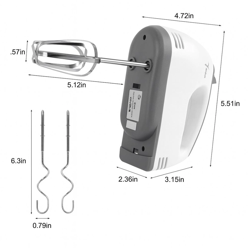 BATIDORA DE MANO ELECTRICA DE COCINA 7 VELOCIDADES - 4