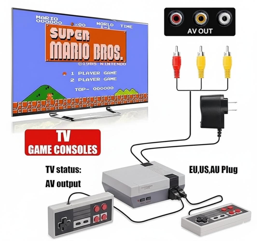 MINI CONSOLA RETRO LCD 620 JUEGOS CLASICOS + 2 CONTRIOLES - 2