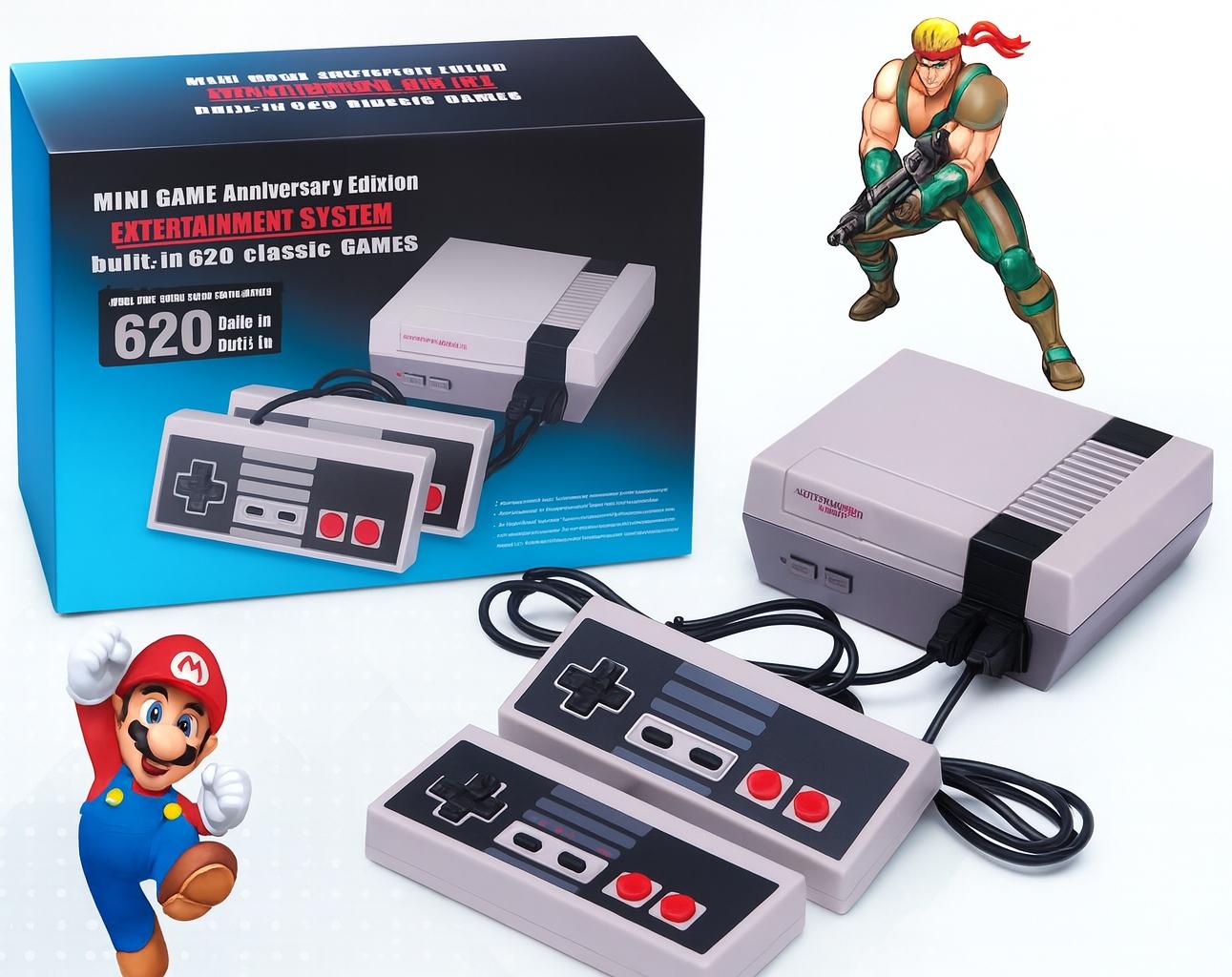 MINI CONSOLA RETRO LCD 620 JUEGOS CLASICOS + 2 CONTRIOLES - 5