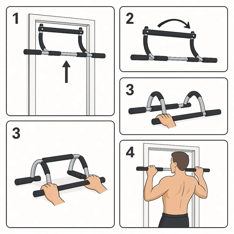 BARRA EJERCICIO MULTIFUNCIONAL PUERTA ABDOMINALES FLEXIONES DOMINADAS! - 5