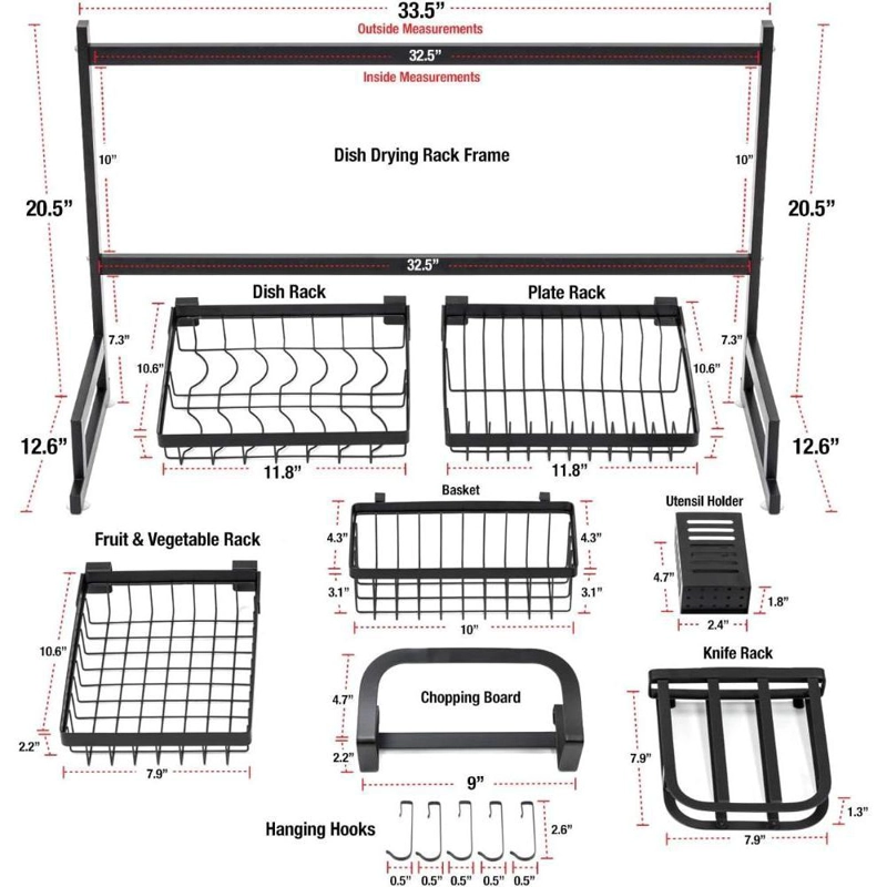 SECADOR DE LOZA ESCURRIDOR DE LOZA SECADOR PLATOS 85 CM - 4