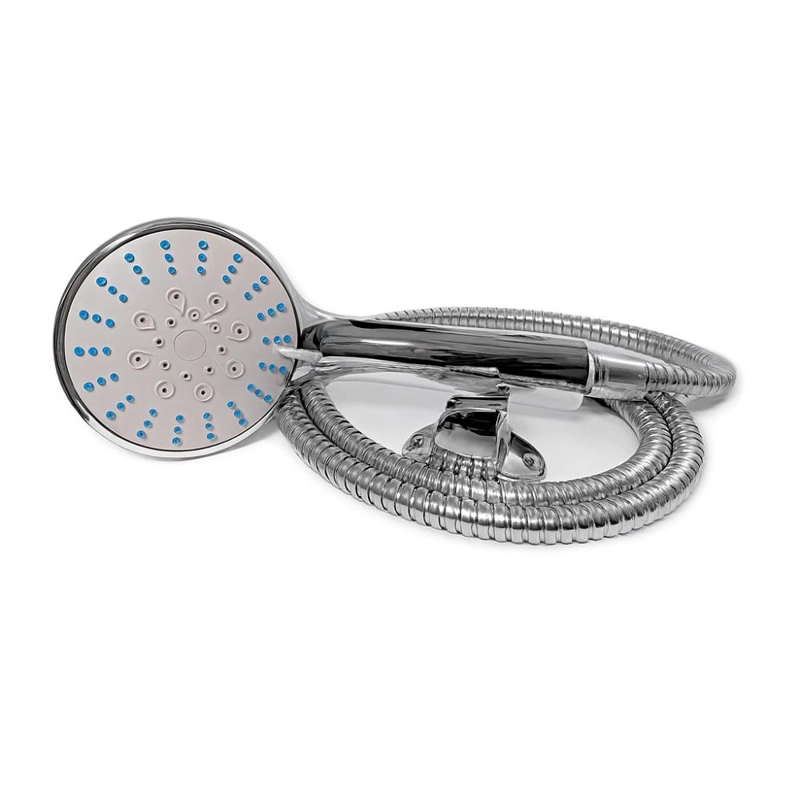 KIT DE DUCHA TELÉFONO CABEZAL FLEXIBLE Y SOPORTE MANGUERA SOPORTE CROMADO ACERO INO X - 2