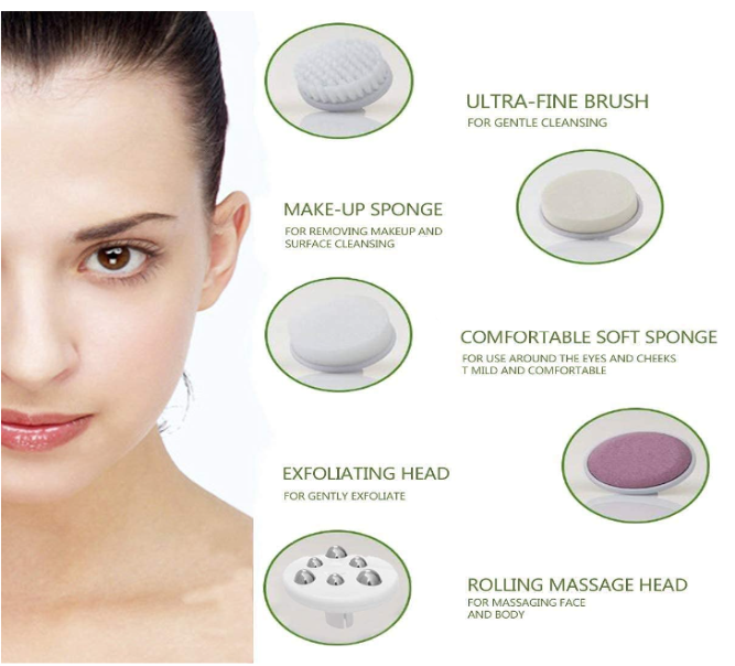 CEPILLO LIMPIADOR FACIAL 5 EN 1 MASAJEADOR EXFOLIANTE - 5
