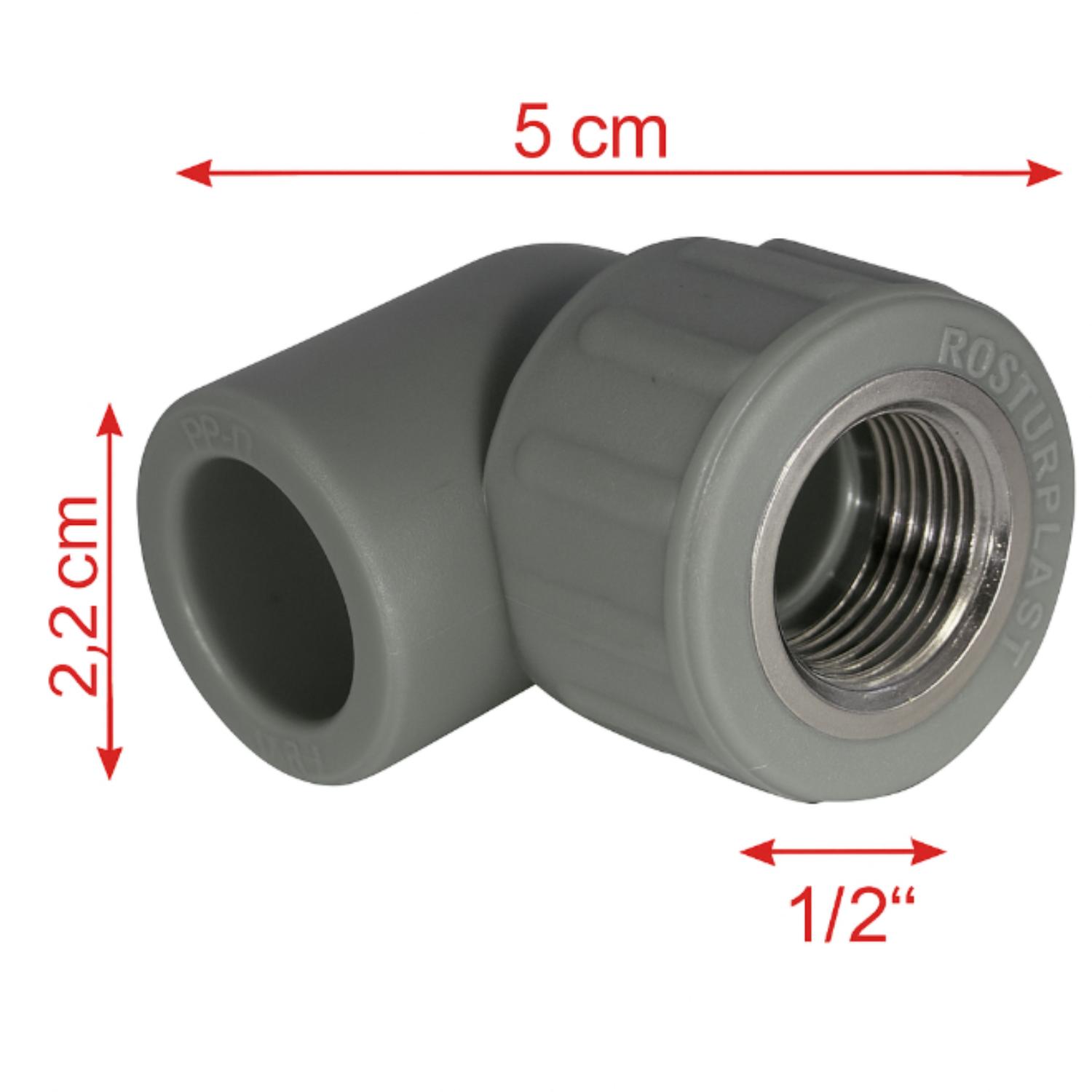 CODO FUSION PPR 20 X 1/2 HI/SOLDAR GRIS METAL EDR - 3