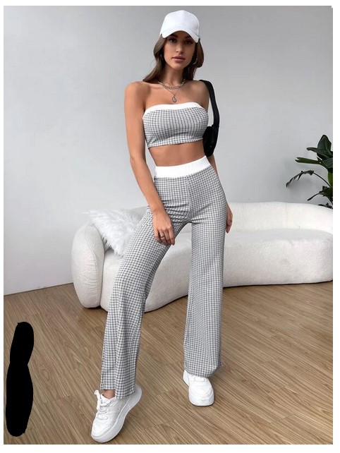 CONJUNTO 2 PIEZAS MUJER BLANCO GR27 TOP Y PANTALON CASUAL 2023 - 3