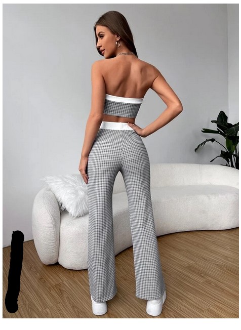 CONJUNTO 2 PIEZAS MUJER BLANCO GR27 TOP Y PANTALON CASUAL 2023 - 4