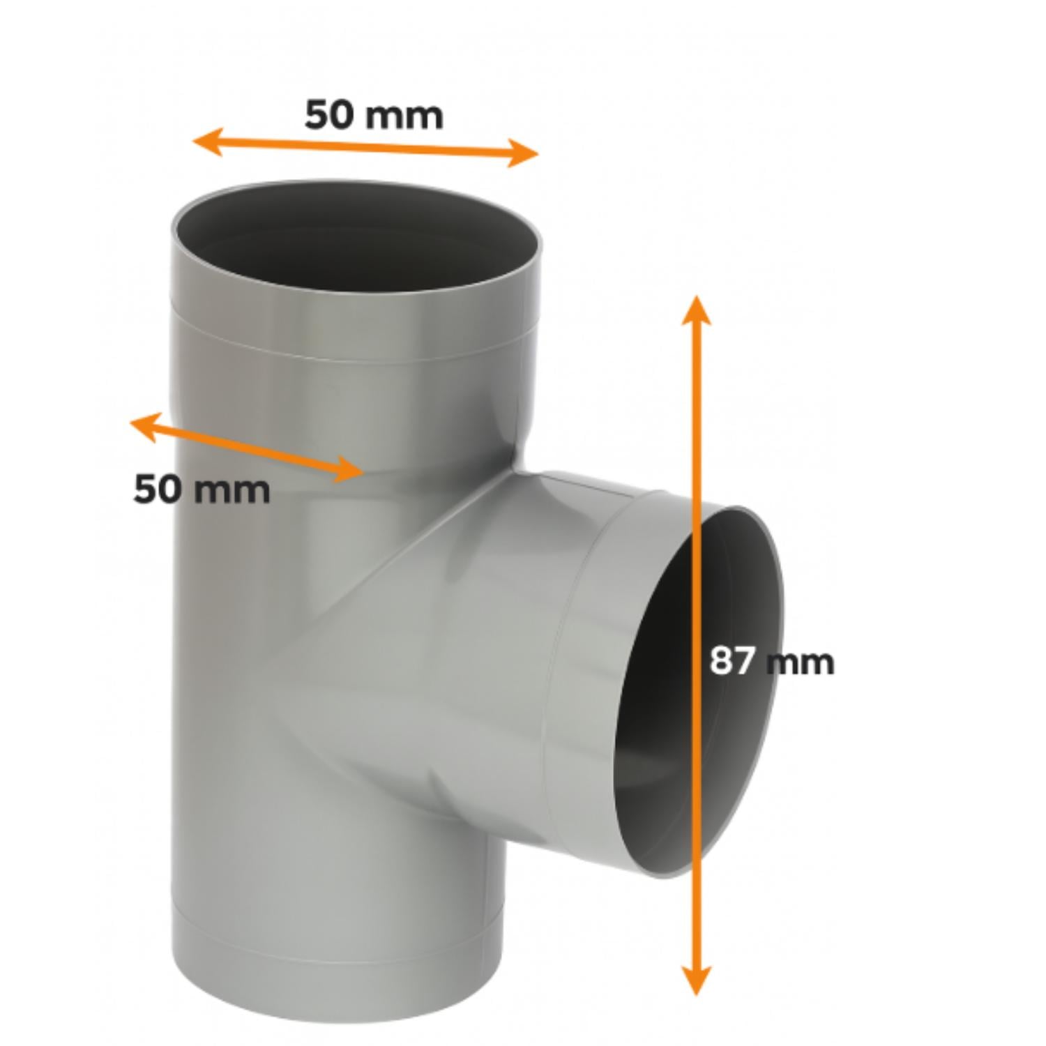TEE PVC SANITARIO GRIS 50 X 50MM PVC PETROFLEX - 3