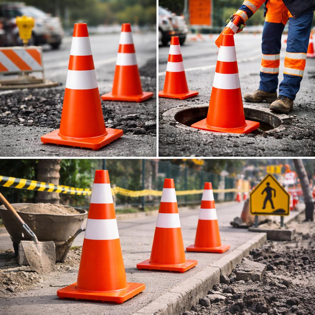 CONO DE SEGURIDAD 36 PULGADAS DOBLE CINTA REFLECTANTE PVC - 4