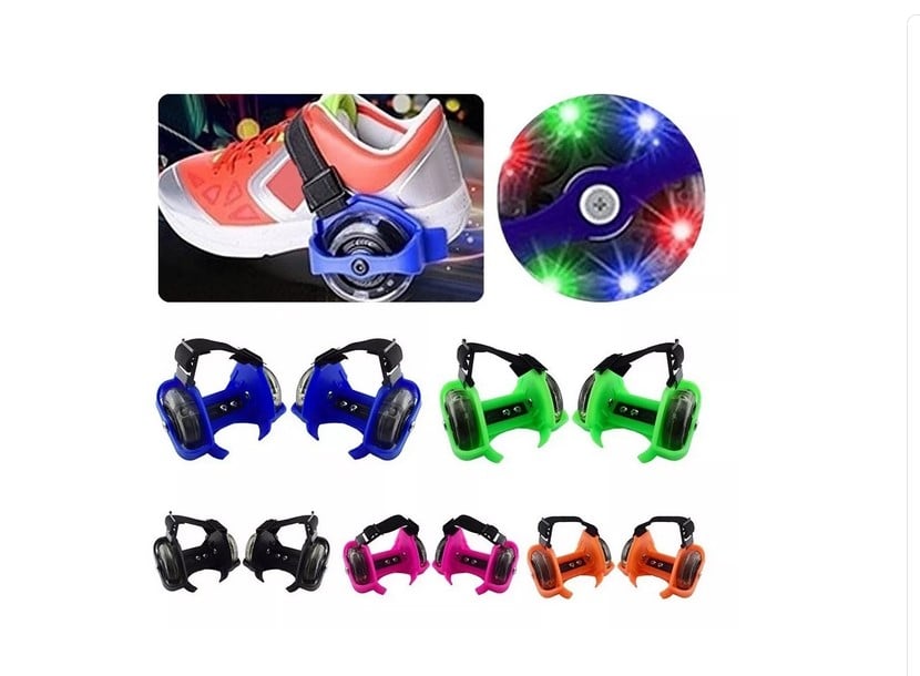 PATIN PATINES AJUSTABLES PARA ZAPATILLAS CON LUCES NIÑOS | VERDE - 2