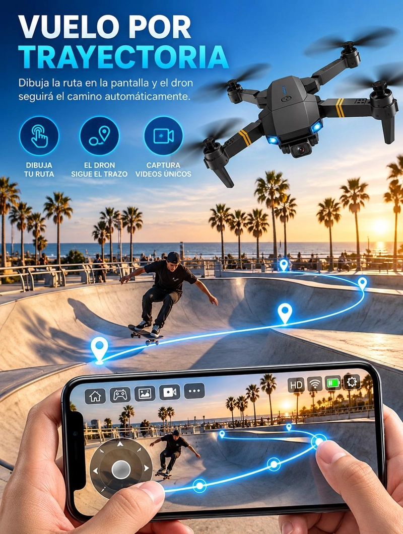 DRONE CON CÁMARA 2024 WIFI APP CONTROL + BATERÍA RECARGABLE - 6