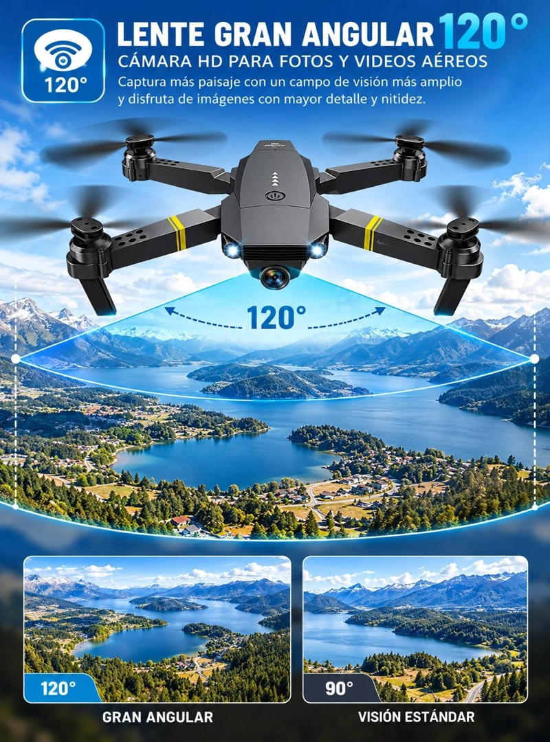 DRONE CON CÁMARA 2024 WIFI APP CONTROL + BATERÍA RECARGABLE - 8