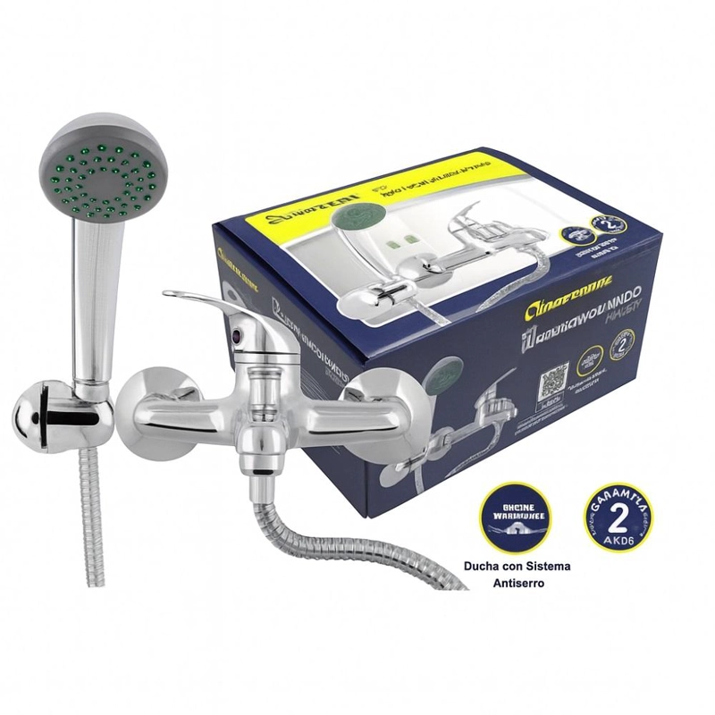 LLAVE TINA DUCHA MONOMANDO CROMADA ACERO/INOX HOFFENS - 3