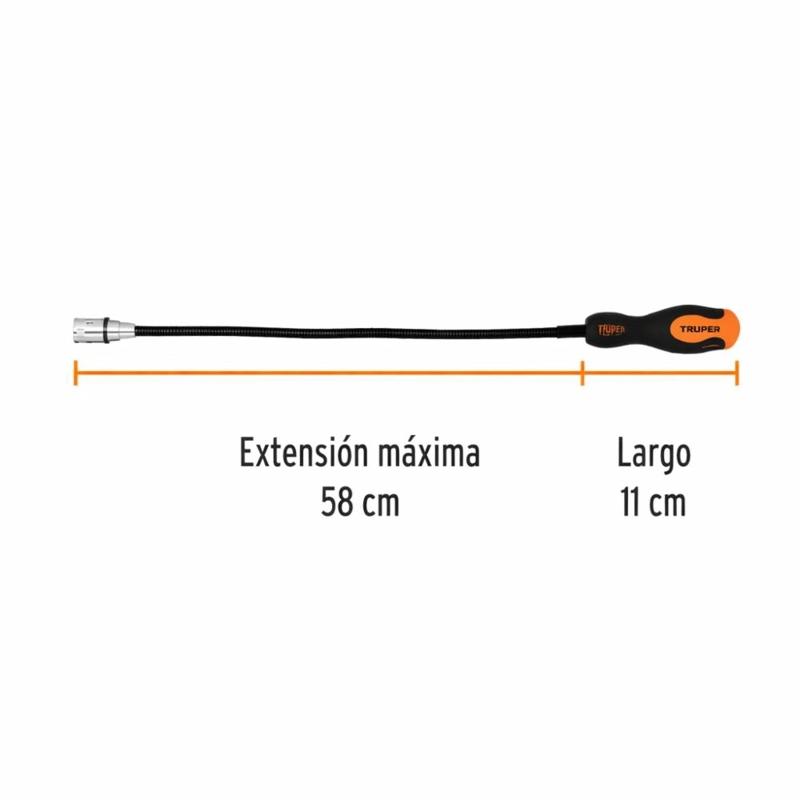 IMAN MECANICO FLEXIBLE CON LUZ LED TRUPER PROFESIONAL - 3