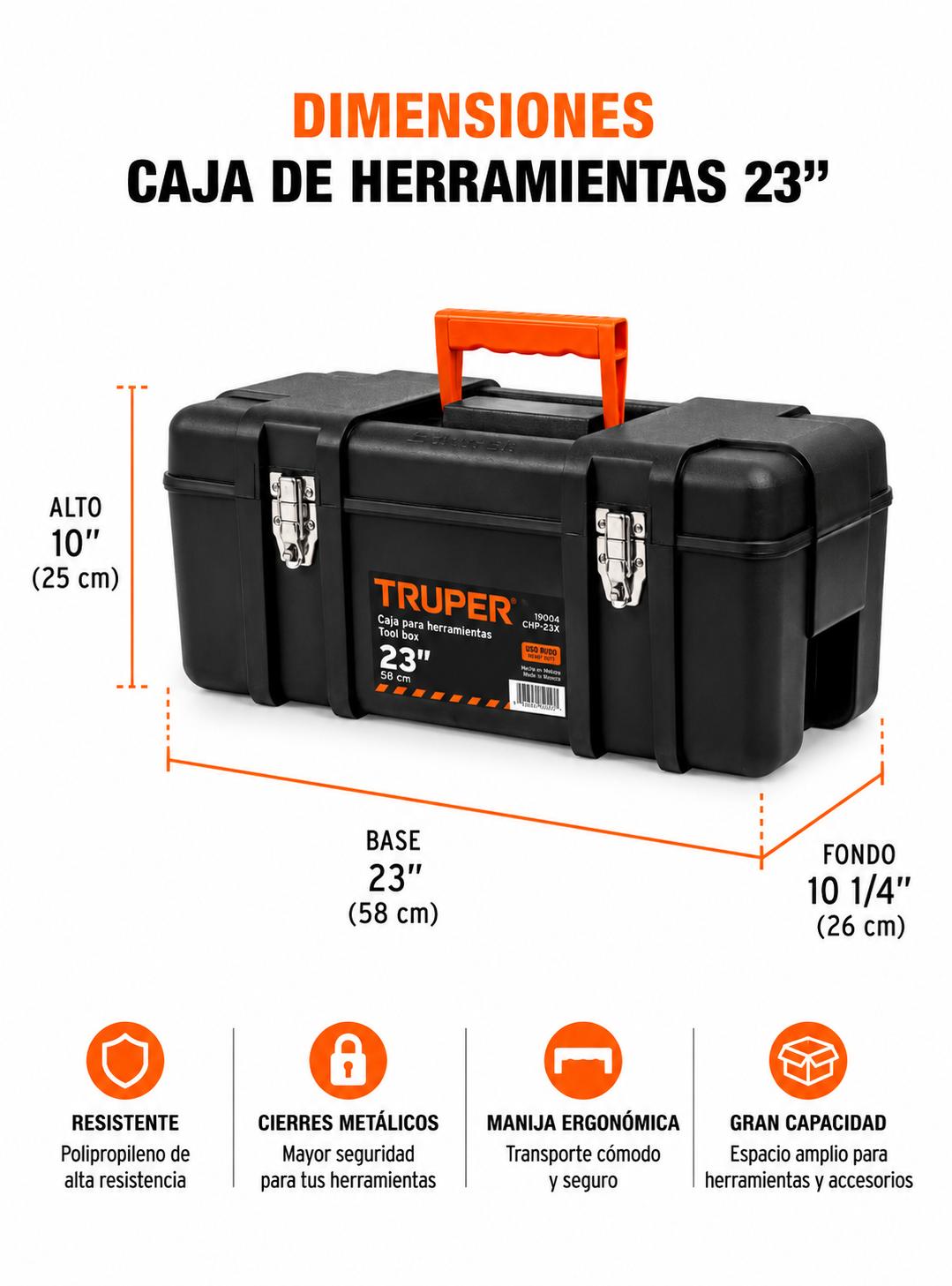 CAJA HERRAMIENTAS TRUPER CTTRU350 INDUSTRIAL 23 2 X 2 CM - 4