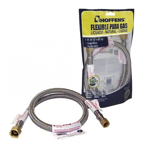 FLEXIBLE 2024 GAS 1/2 HI X 3/8 IZQ 100 CM REFORZADO HOFFENS - 1