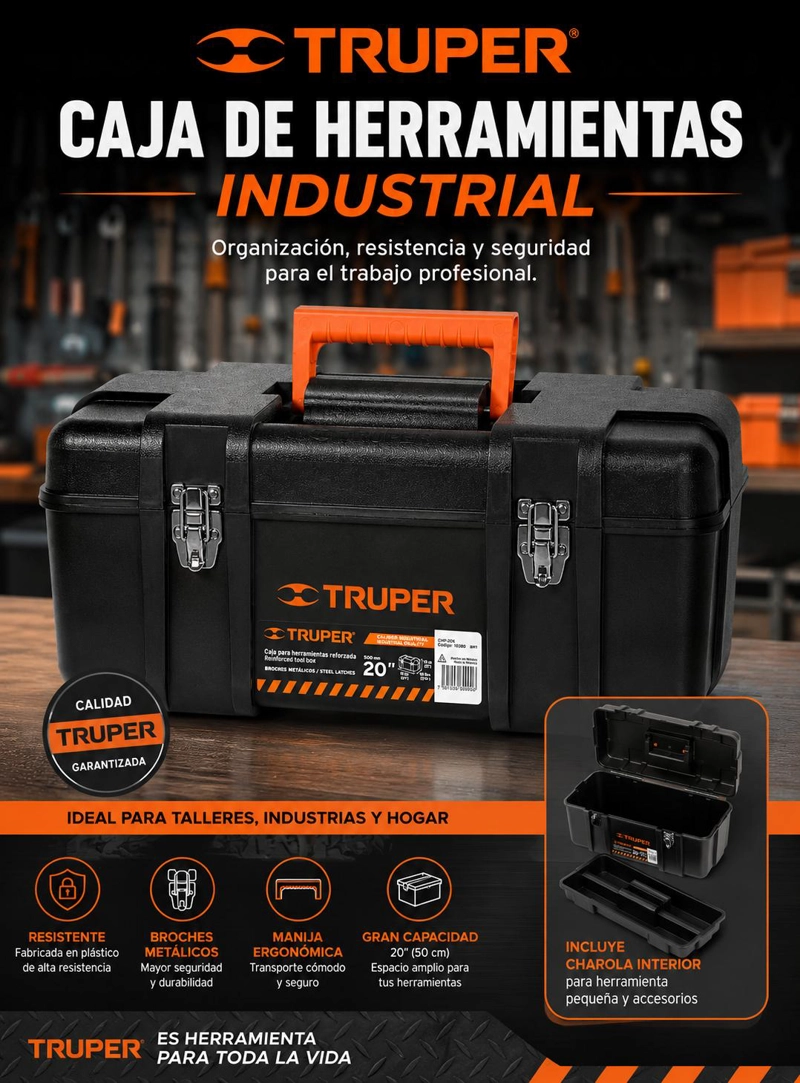 CAJA DE HERRAMIENTAS INDUSTRIAL 20 TRUPER CHP-20X - 6