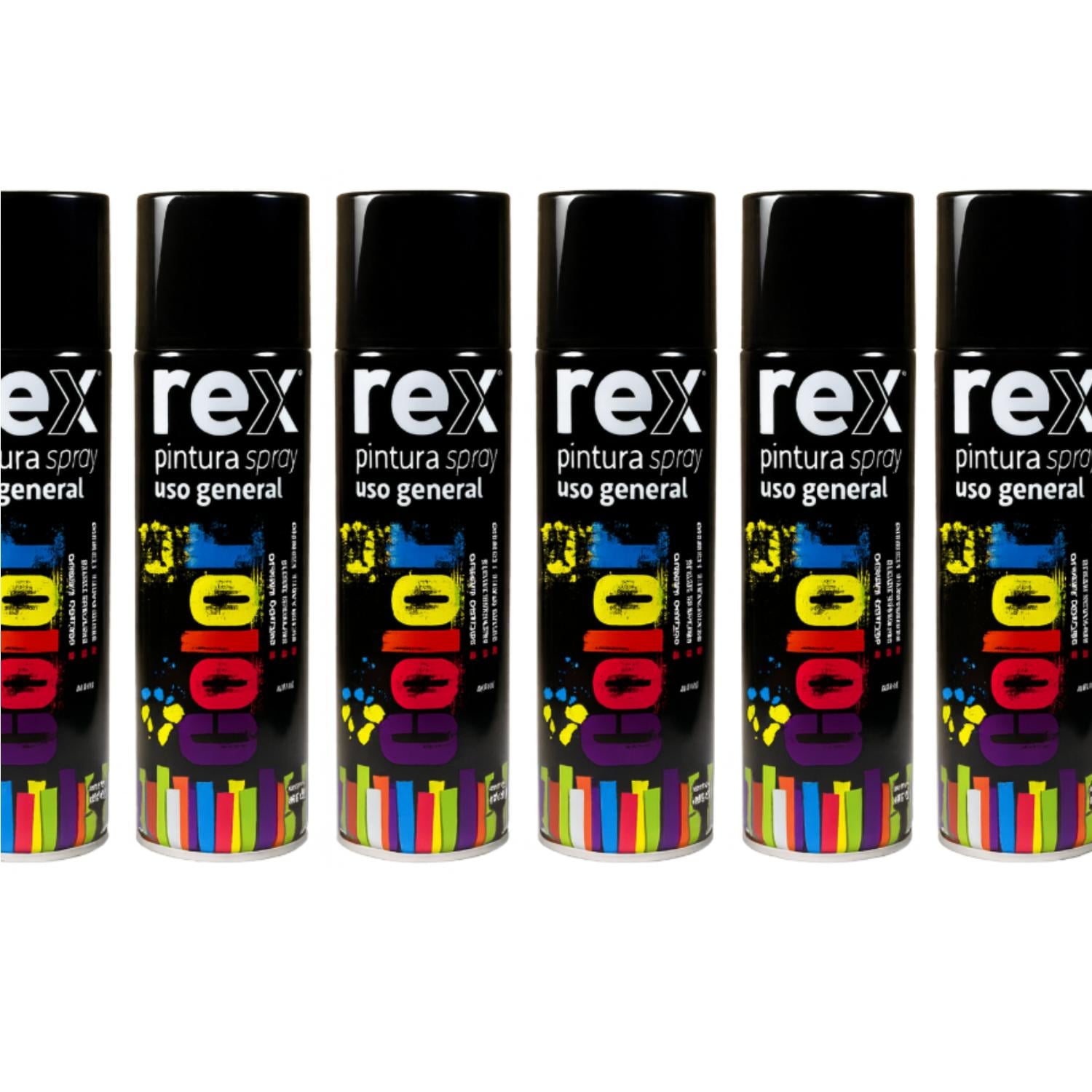 PINTURA EN SPRAY USO GENERAL SECADO RAPIDO REX 400ML NEGRA - 3