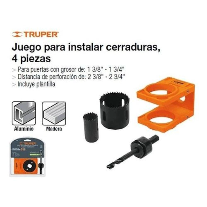 KIT PARA INSTALAR CERRADURAS DE 4 PIEZAS TRUPER - 3