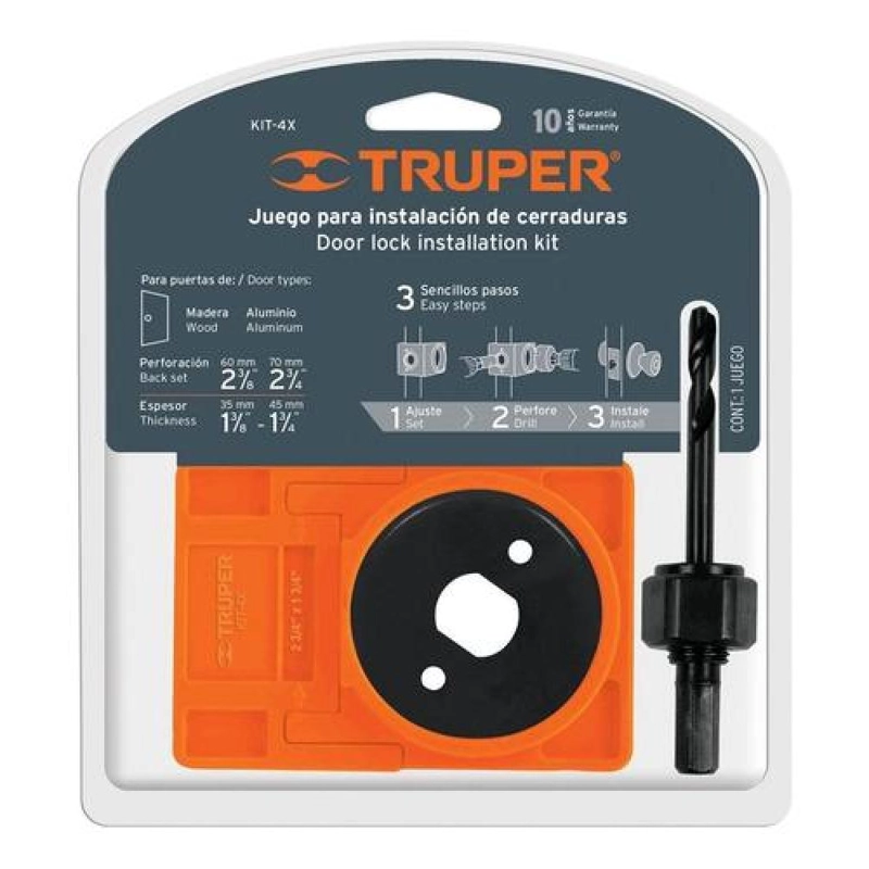 KIT PARA INSTALAR CERRADURAS DE 4 PIEZAS TRUPER - 4