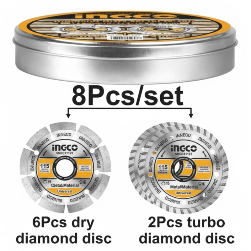 DISCO DIAMANTADO 2024 8PCS 115 MM 4 1/2 INGCO - 3