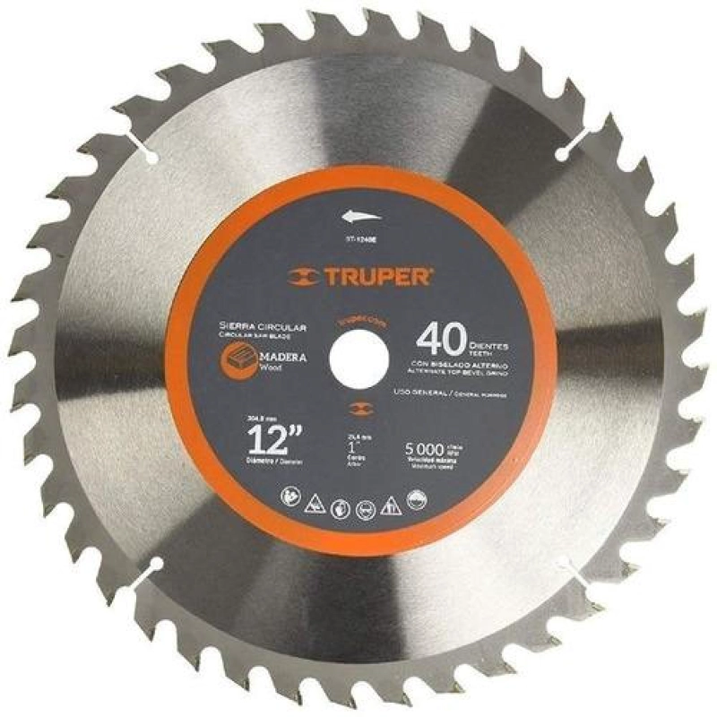 SIERRA CIRCULAR TRUPER P/MADERA 12 X 40 DTS. PROFESIONAL - 1