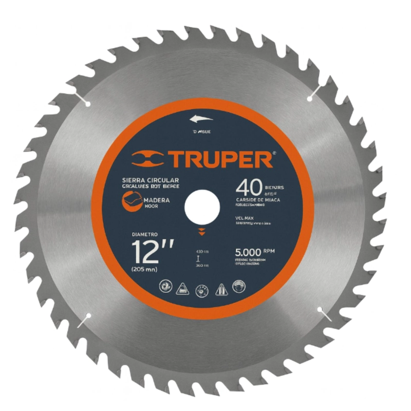 SIERRA CIRCULAR TRUPER P/MADERA 12 X 40 DTS. PROFESIONAL - 3