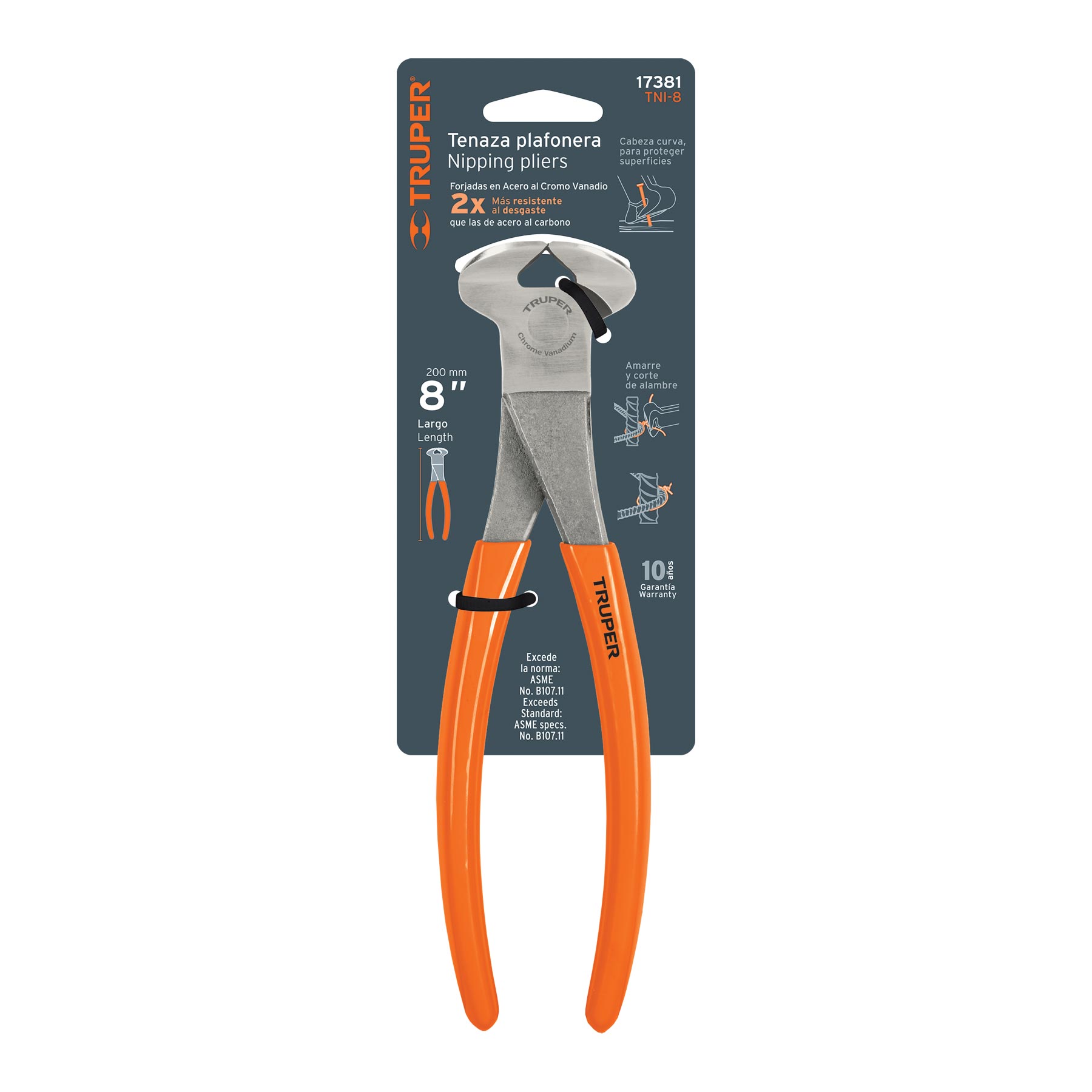 ALICATE TENAZA PLAFONERA INDUSTRIAL 8 PULGADAS TRUPER - 3