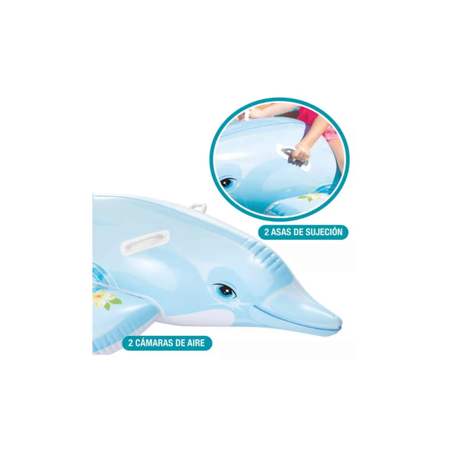 FLOTADOR INFLABLE DELFÍN MONTABLE CON ASAS INTEX 175CM NIÑOS - 3