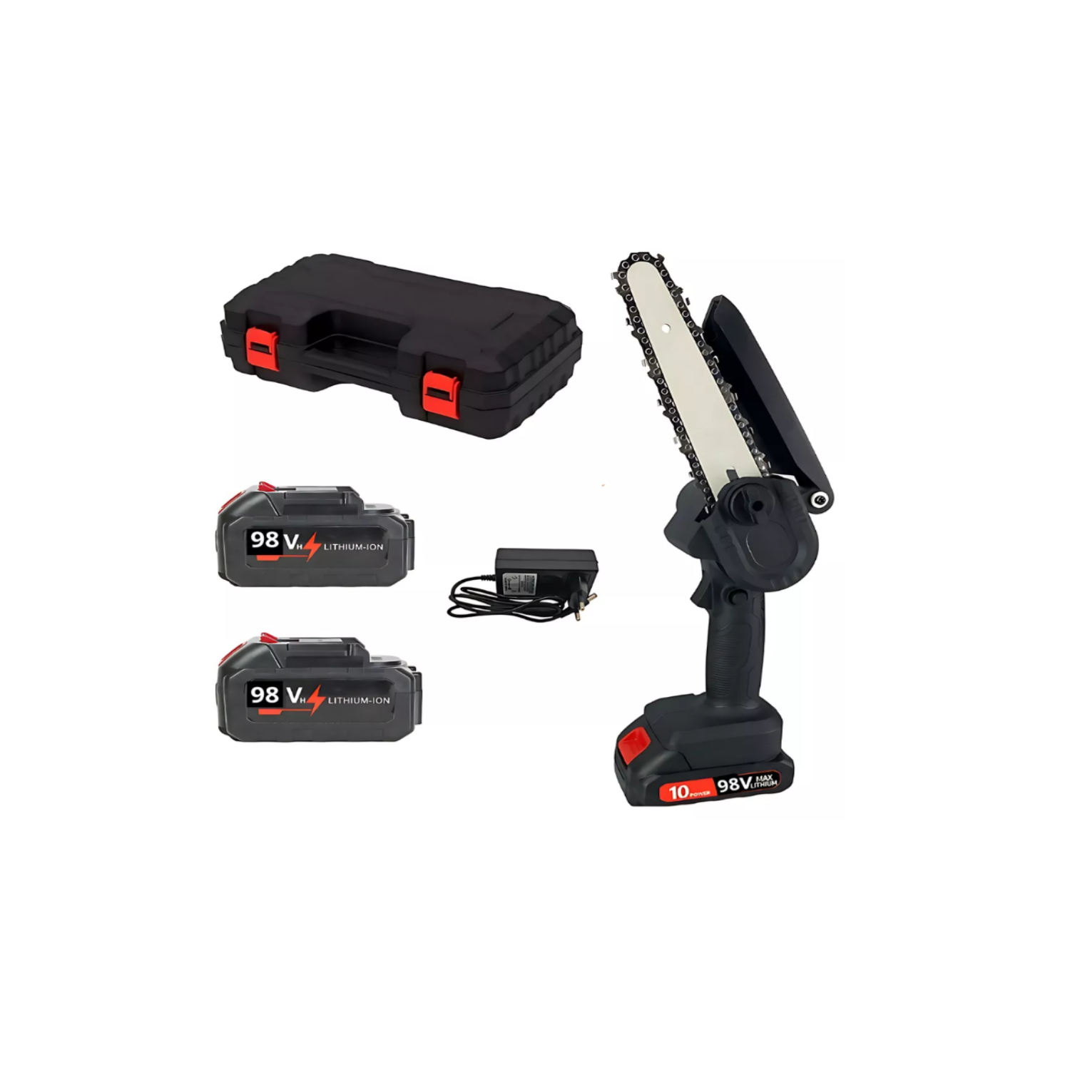 MOTOSIERRA RECARGABLE TASBEL + 2 BATERÍAS 98V PORTÁTIL ACCESORIOS - 1