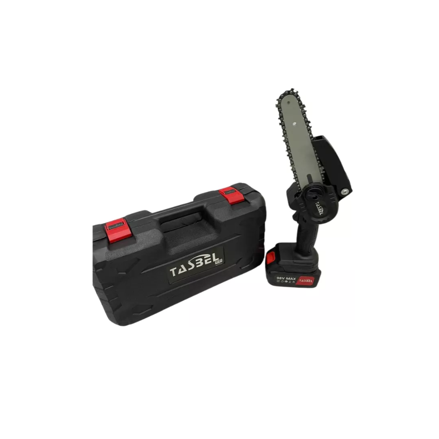 MOTOSIERRA RECARGABLE TASBEL + 2 BATERÍAS 98V PORTÁTIL ACCESORIOS - 4