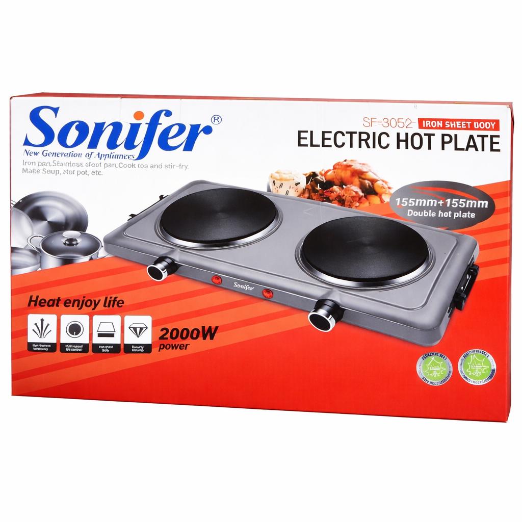 COCINILLA ESTUFA ELÉCTRICA BODYCOLOGY 2 PLATOS AUTOMÁTICA AJUSTABLE 2000W - 6