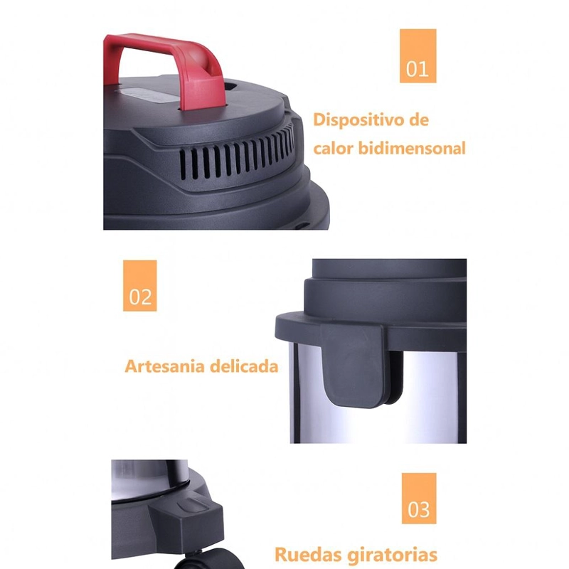 ASPIRADORA INDUSTRIAL 20L 1500W MULTIFUNCION INCLUYE CUBRE FILTRO PROTECTOR - 5
