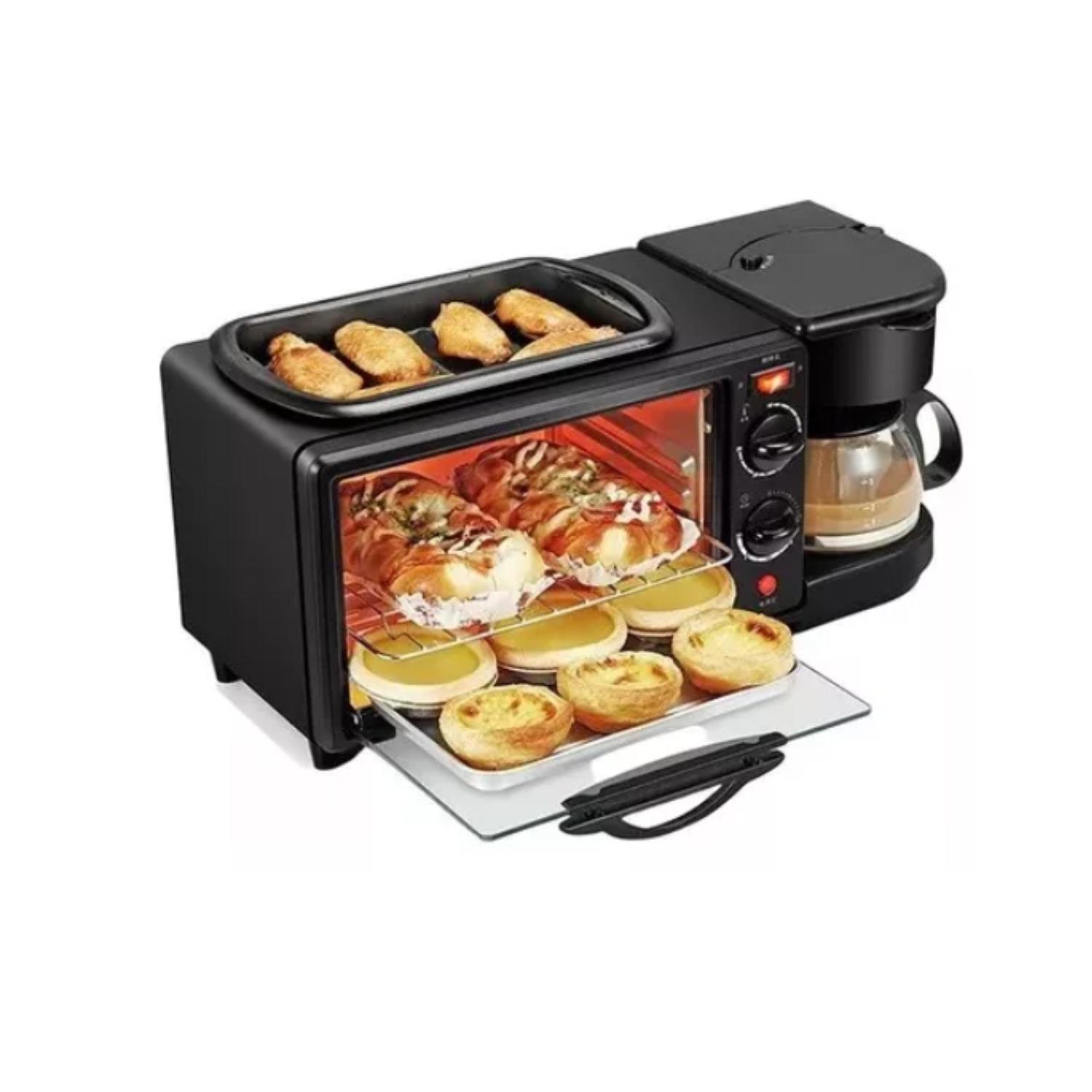 MÁQUINA PARA HACER DESAYUNO 3 EN 1 HORNO CAFETERA SARTEN - 2