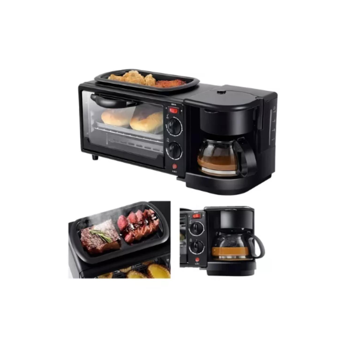 MÁQUINA PARA HACER DESAYUNO 3 EN 1 HORNO CAFETERA SARTEN - 4
