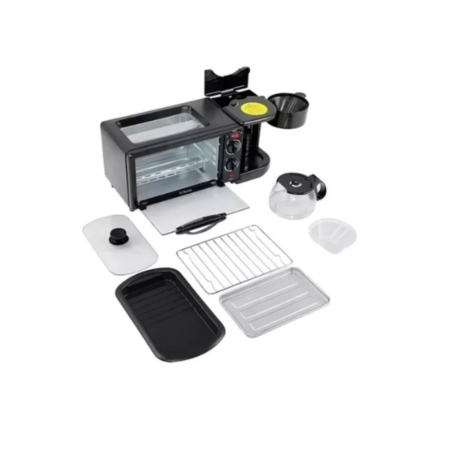 MÁQUINA PARA HACER DESAYUNO 3 EN 1 HORNO CAFETERA SARTEN - 6