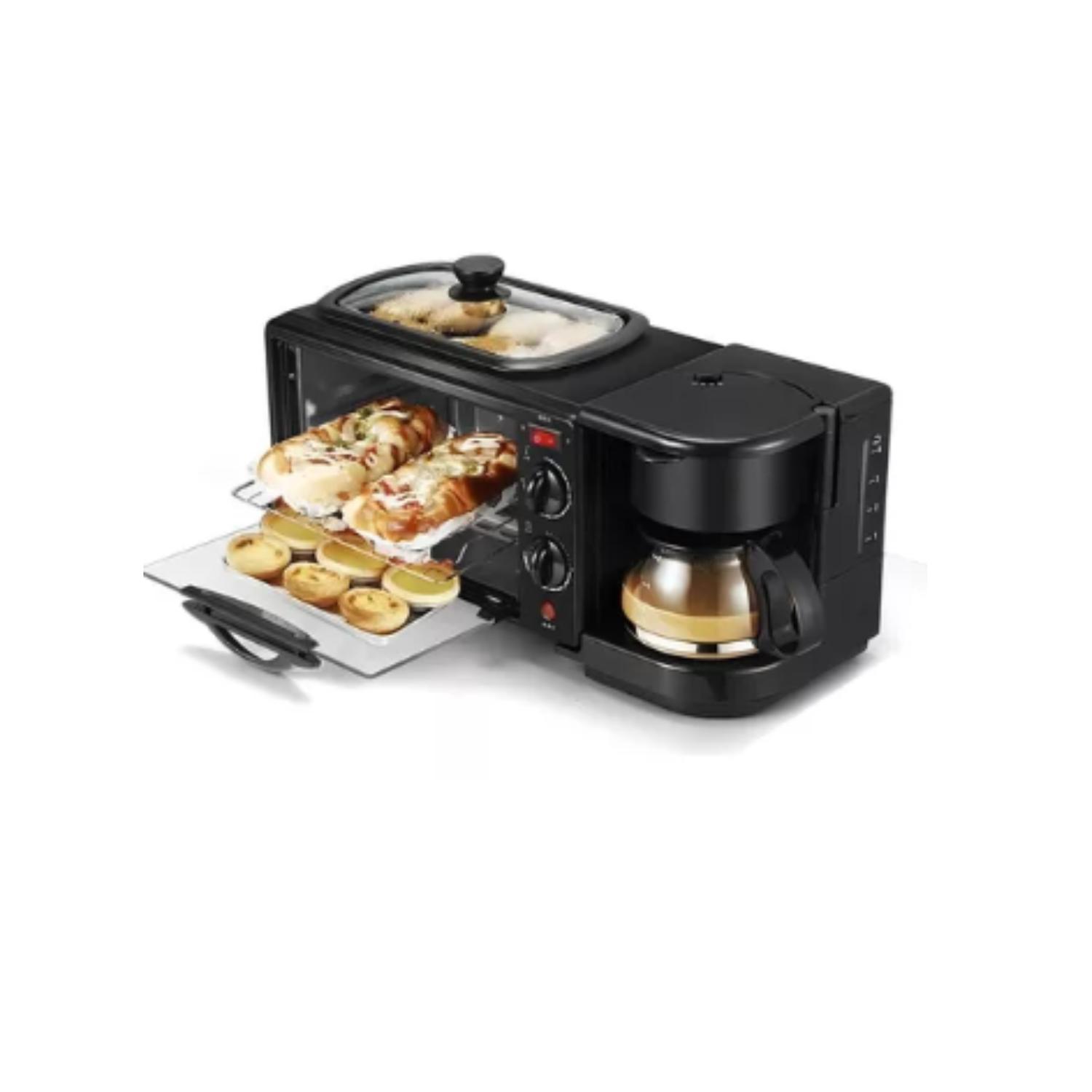 MÁQUINA PARA HACER DESAYUNO 3 EN 1 HORNO CAFETERA SARTEN - 9