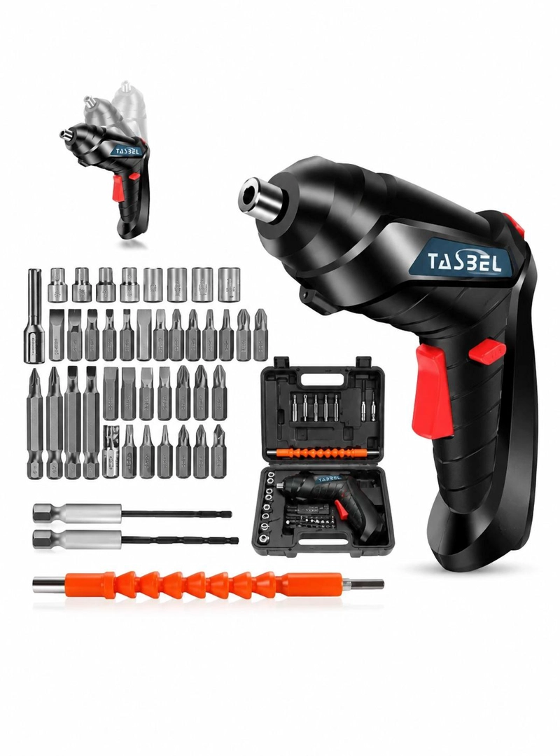TALADRO DESTORNILLADOR INALAMBRICO RECARGABLE + ACCESORIOS - 1