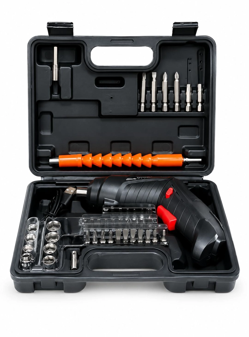 TALADRO DESTORNILLADOR INALAMBRICO RECARGABLE + ACCESORIOS - 2